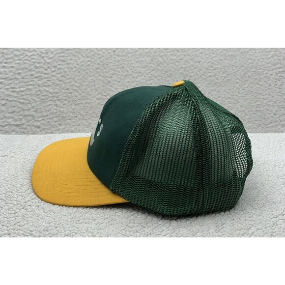 VTG Twins Oakland Athletics Trucker Hat Mens Snapback Green Yellow A's Logo MLB - Picture 3 of 8